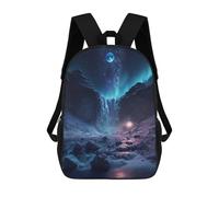 sinyumoney Aurora Borealis Over Frozen Waterfall Rucksack Schule Business Laptop Rucksack Tasche Unisex Freizeit Tagesrucksack Für Jungen/Mädchen/Teenager 17inch