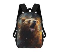 sinyumoney Bear Abstract Kinderrucksack, 43 Cm, Schulrucksack, 3D-gedruckter Cartoon-Schulrucksack Für Jungen Und Teenager
