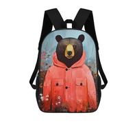 sinyumoney Bear Art 3D-gedruckter Schulrucksack Für Kinder, Modischer Freizeitrucksack Für Die Schule, Geräumiger Reiserucksack Für Kinder 17inch