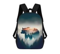 sinyumoney Bear Forest Kinderrucksack Mädchen 3D Schultaschen Kinder 17 Zoll Rucksack Kleinkind Schulrucksack, Freizeitrucksack Modische Schultasche