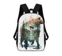 sinyumoney BEAR NATURE Kinder-Freizeitrucksack Schultasche Für Teenager Mädchen Jungen Bücherrucksack Rucksack 17inch