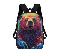 sinyumoney Bear Portrait Schultaschen Modischer Schreibwarenrucksack Wasserdichter Freizeitrucksack Für Schule/Arbeit/Reisen 17inch