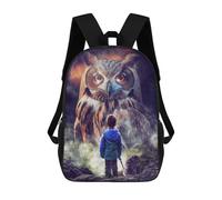 sinyumoney Boy And Giant Owl Schulrucksack, Wasserabweisender Reiserucksack, Computertasche Für Mädchen, Jungen Und Teenager 17inch