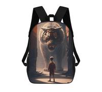 sinyumoney Boy Meets Giant Tiger Schulrucksack, Tagesrucksack, Business-Rucksack, Wasserabweisende Schultasche - Perfekt Für Reisen, Arbeit Und Den Täglichen Gebrauch 17inch