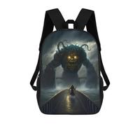 sinyumoney Bridge to The Monster Kinderrucksack Mädchen 3D Schultaschen, Kinderrucksack Kleinkinder Schultasche, Freizeitrucksack Modische Schultasche 17inch