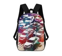 sinyumoney Cars Watercolor Art Leichter Schulrucksack, Ideal Für Flughafen, Uni, Studenten, Teenager, Mädchen, Jungen, Frauen Und Männer 17inch