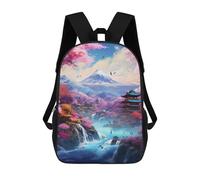 sinyumoney Cherry Blossom Paradise with Waterfalls -1 Rucksack, Schulrucksack, Business-Rucksack, Strapazierfähige Laptoptasche Für Mädchen, Teenager 17inch