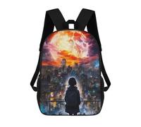 sinyumoney City Under Giant Red Moon Rucksack, Freizeitrucksack, Schulrucksack, Arbeitsrucksack, Reiserucksack Für Camping, Outdoor-Abenteuer Und Den Täglichen Gebrauch 17inch