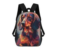 sinyumoney Colorful Abstract Dog Portrait -1 Rucksack Schulrucksack Freizeitrucksack Schul-Arbeits-Reiserucksack Für Jungen/Mädchen/Teenager 17inch