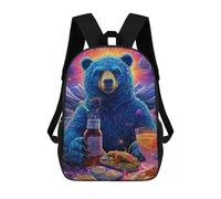 sinyumoney Colorful Bear Feast Kinder-Freizeitrucksack Schultasche Für Teenager Mädchen Jungen Bücherrucksack Rucksack 17inch