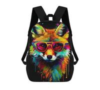sinyumoney Colorful Fox Art Print-3 Rucksack, Schulrucksack, Business-Rucksack, Strapazierfähiger Laptoprucksack Für Campus, Outdoor-Aktivitäten, Reisen Und Sport 17inch