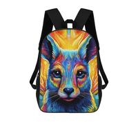 sinyumoney Colorful Fox Portrait-13 Robuster Business-Rucksack, Laptoptasche Für Camping, Outdoor-Abenteuer Und Den Täglichen Gebrauch 17inch