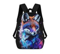 sinyumoney Colorful Fox Portrait-7 Business-Rucksack, Laptop-Rucksack, Unisex, Freizeitrucksack Für Campus, Outdoor, Reisen, Sport 17inch