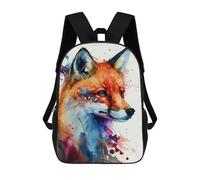 sinyumoney Colorful Fox Watercolor Art Print-1 Schultaschen Business Laptop Rucksack Unisex Freizeit Tagesrucksack Für Teenager Mädchen Jungen Frauen Männer 17inch