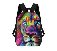 sinyumoney Colorful Lion Portrait -11 Rucksack Schulrucksack Freizeitrucksack Schul-Arbeits-Reiserucksack Für Jungen/Mädchen/Teenager 17inch