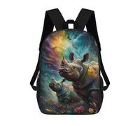sinyumoney Colorful Rhino Dreamscape Kinder Schulrucksack Schultaschen Freizeitrucksack Reiserucksack Jungen Mädchen Tagesrucksack Mit Großem Fassungsvermögen 17inch