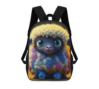 sinyumoney Colorful Woolly Sheep Toy 3D-gedruckter Schulrucksack Für Kinder, Modischer Freizeitrucksack Für Die Schule, Geräumiger Reiserucksack Für Kinder 17inch
