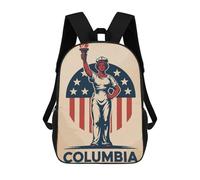 sinyumoney Columbia Allegorical Figure Schulrucksack, Modischer Schreibwarenrucksack, Wasserdichter Freizeitrucksack Für Männer, Frauen Und Teenager 17inch