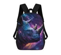 sinyumoney Cosmic Rhino Portrait-3 3D-gedruckter Schulrucksack Für Kinder, Schulranzen, Reiserucksäcke, Modische Freizeittasche Für Kinder Und Schüler 17inch