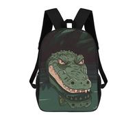 sinyumoney Crocodile Head Schulrucksack, 3D-gedruckte Schultaschen, Laptop-Rucksack Für Jungen Und Mädchen, Für Kinder/Schüler/Erwachsene 17inch