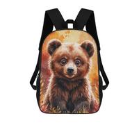 sinyumoney Cute Bear Cub Watercolor 3D-gedruckter Schulrucksack Für Kinder, Modischer Freizeitrucksack Für Die Schule, Geräumiger Reiserucksack Für Kinder 17inch