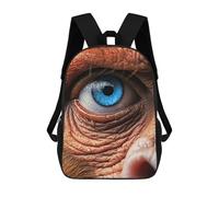 sinyumoney Dachshund Dog Astronaut Schulrucksack, Kinderrucksack für Kinder und Jugendliche, Geschenke, Tagesrucksäcke mit 3D-Druck, Schulrucksack, Bücherrucksack, Blauer Affen-Charm, 17"