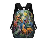 sinyumoney Dinosaur Paradise A Colorful Jungle Scene Rucksack Schulrucksack Arbeit Business Uni Schule Für Herren/Damen 17inch