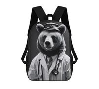 sinyumoney Doctor Bear Modischer Rucksack, Wasserdichter Freizeitrucksack Für Damen, Herren Und Teenager 17inch