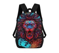 sinyumoney Drache im Mondschein Rucksäcke, 3D-Druck, Schultasche, lässig, Kinder, modisch, Schultasche für Jungen, Mittelschule, Schüler, Neon Lion Artwork -2, 17"