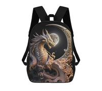 sinyumoney Dragon Moonlit Majesty -4 Schulrucksack, Freizeitrucksack, Schul-, Arbeits- Und Reiserucksack Für Männer, Frauen Und Teenager 17inch