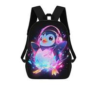 sinyumoney Dragon Wave Japan Rucksack mit 3D-Druck für Kinder, große Kapazität, Reisetasche, Büchertasche, Schulrucksack für Kinder, Epic Party Penguin, 17"
