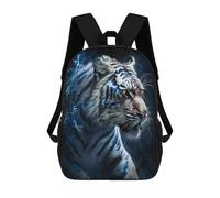 sinyumoney Electric Blue Tiger Art Print 3D-gedruckter Schulrucksack Für Kinder, Geräumiger Reiserucksack, 17 Zoll, Büchertasche Für Kinder