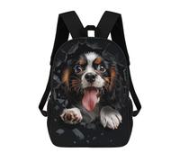 sinyumoney English Toy Spaniel Kinderrucksäcke Schulrucksack 3D-gedruckter Rucksack Für Kinder Reiserucksäcke Büchertaschen Schultasche Für Kinder 17inch