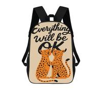 sinyumoney Everything Will Be OK - Cheetahs Leichter Schulrucksack Für Studenten, Ideal Für Flughafen, Campus, Outdoor-Aktivitäten Und Sport 17inch