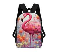 sinyumoney Fantasy Flamingo Paradise Schulrucksack Tagesrucksack Business-Rucksack Wasserabweisende Schultasche Für Schule/Arbeit/Reisen 17inch