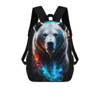 sinyumoney Flaming Arctic Bear Artwork 3D-gedruckter Schulrucksack Für Kinder, Modischer Freizeitrucksack Für Die Schule, Geräumiger Reiserucksack Für Kinder 17inch