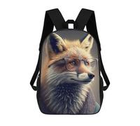 sinyumoney Fox in Glasses Art Print Schultaschen Business Laptop Rucksack Unisex Freizeit Tagesrucksack Für Männer/Frauen 17inch