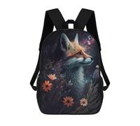 sinyumoney Fox in Starry Garden Rucksack, Wasserabweisend, Reiserucksack, Computertasche Für Teenager, Mädchen, Jungen, Frauen, Männer 17inch