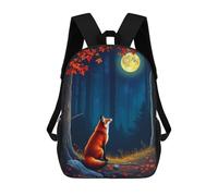 sinyumoney Fox Under The Full Moon Rucksack Tagesrucksack Business-Rucksack Wasserabweisende Schultasche Für Herren/Damen 17inch
