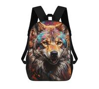 sinyumoney Fox with Headphones Vibrant Artwork Schultaschen Arbeitsrucksack Laptop-Rucksack Für Campus Outdoor Reisen Sport 17inch