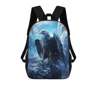 sinyumoney Frozen Eagle in Ice World Rucksäcke 3D-gedruckt Kinder Schulrucksack Outdoor Freizeit Tagesrucksack Modische Freizeit Rucksäcke Kinder Rucksäcke Süße Reisetaschen 17inch