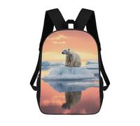 sinyumoney Frozen Majesty Polar Bear Schulrucksack, 3D-gedruckter Kinderrucksack Für Jungen Und Mädchen, Schulrucksack, Reiserucksack 17inch