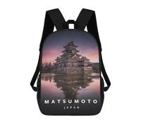 sinyumoney Frozen Matsumoto Castle Rucksack Kinder Schultasche Jungen Cartoon 3D-Druck Schüler Schulrucksack Laptop Tagesrucksack Für Jungen Mädchen 17inch