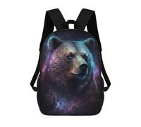 sinyumoney Galactic Bear Portrait Rucksack Schulrucksack Oberstufe Sekundarstufe Freizeitrucksack Für Camping, Outdoor-Abenteuer Und Tägliche Reisen 17inch