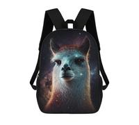 sinyumoney Galactic Llama Portrait 17-Zoll-Kinderrucksack, Modischer Und Lustiger Rucksack, Schultasche Für Jungen Und Teenager, 3D-gedruckt Für Jungen