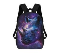 sinyumoney Galactic Rhino Portrait -1 Rucksack Schultasche Computerrucksack Für Schule/Arbeit/Reisen Für Camping, Outdoor-Abenteuer Und Den Täglichen Gebrauch 17inch