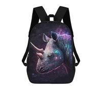 sinyumoney Galactic Rhino Profile-2 Kinderrucksack, 43 Cm, Schulrucksack, 3D-gedruckter Cartoon-Schulrucksack Für Jungen Und Teenager