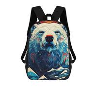 sinyumoney Geometric Polar Bear Majesty Schulrucksack Für Die Oberstufe, Freizeitrucksack Für Mädchen, Jungen Und Teenager 17inch