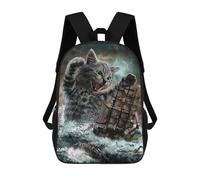 sinyumoney Giant Cat Sinking Ship Schulrucksack, Rucksack Für Weiterführende Schulen, Gymnasien, Hochschulen, Reisen Für Jungen/Mädchen/Teenager 17inch