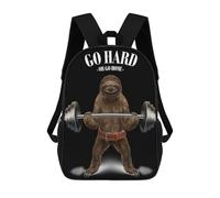 sinyumoney Giant Sloth Weightlifting Rucksack, Kinderrucksack, Schulrucksack, 3D-gedruckter Schulrucksack Für Jungen Und Mädchen 17inch